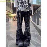 Women's Y2K Baggy Flare Jeans - Japanese 2000s Oversized Cargo Denim