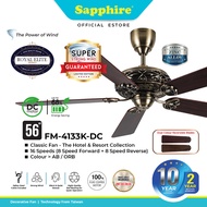 Sapphire FM4133K-DC Classic Ceiling Fan | 56” | DC Motor | 16 Speeds | 5 Plywood Blades | Kipas Siling | 风扇