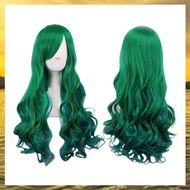 (HARB) 2X Dark Green Lady Wig Dark Green Long Curly Wig Long Hair 68CM Wig for Women for Cocktail Ba