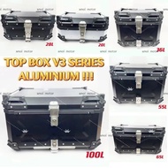 TOP BOX ALUMINIUM V1 / V3 X SERIES 28L 36L 55L 65L 100L WITH TOP BOX BASE BRACKET