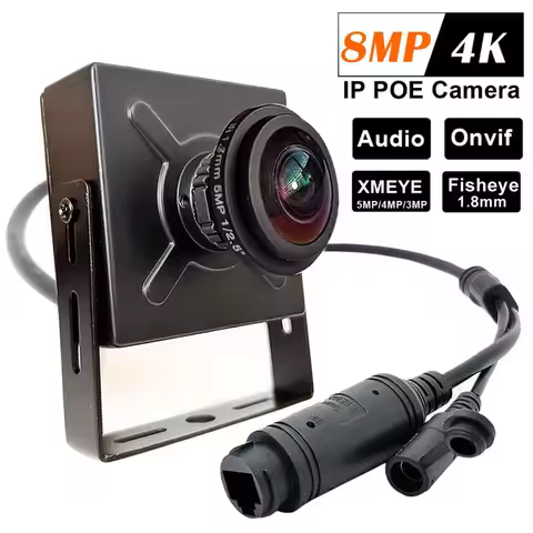 H.265 POE Fisheye 1.8mm HD 4K 8MP Mini Type IP Camera 5MP 4MP 3MP Indoor Security ONVIF P2P IP CCTV 