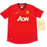 親筆簽名 11人 曼聯球星球衣波衫 NIKE AON Manchester United authentic 足球員 2012 2013 季度 證書證明 signed shirt Rafael da 