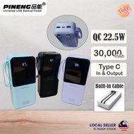 Pineng Power Bank PN-799PD 30000mAh 22.5 With Built In Cable PN799 PN-799 PD 20W Fast Charge