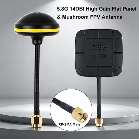 FPV Receiver Spare Parts 5.8G 14DBI High Gain Flat Panel &Mushroom FPV Antenna RP-SMA for EV800D Gog