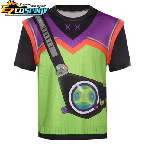 Haha ❖ Valorant Gekko Agent Cosplay Costume T-shirt Summer Short Sleeve Shirt for Men Casual Top Out