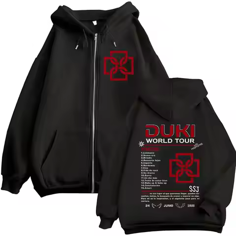 Rapper Duki Ameri World Tour 2025 Merch Zipper Hoodies Men's Women Clothing Zip Up Hooded Sweatshirt