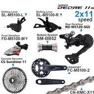 Shimano M5100กลุ่ม DEORE ชุดข้อเหวี่ยง M5100จักรยานภูเขา MTB ความเร็ว2X11170มม. 175มม. 36-26ตันสายพา