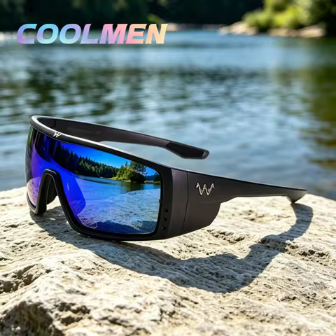 COOLMEN Unisex Outdoor Sports Polarized Sunglasses TR90 UV400 Anti-Glare Shades for Fishing Cycling 