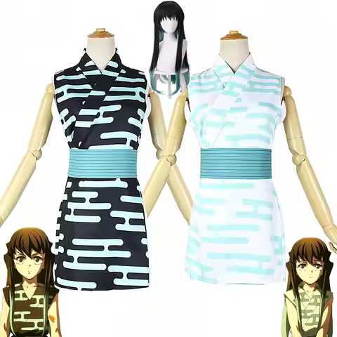 The Young Tokito Brothers Cosplay Costume Wig Yuichiro Tokito Muichiro Tokito Sleeveless Short Kimon