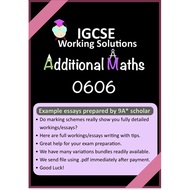 (0606) IGCSE ADD MATHS Model Student WORKED SOLUTION Past Year Paper