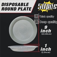 9" Big Plate/ 9 inchi Plastic Plate ( 50pcs+-) - PL 9 Party Plate -