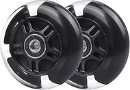 2-Pack Rear 80mm Colorful Flashing 3-Wheeled Kid Scooter Replacement Wheels for Kid Push Kick Scoote