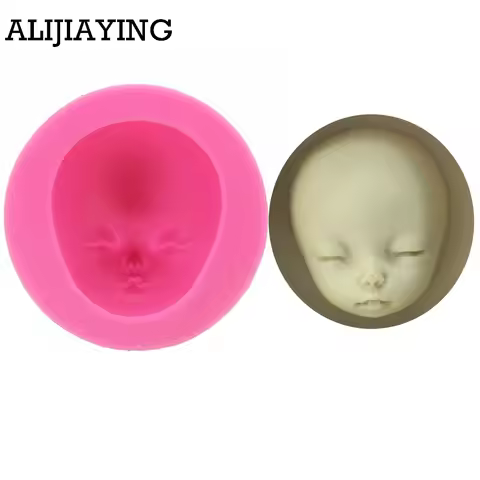 M0957 Baby Face Silicone Mold Chocolate Polymer Clay Craft Molds Handmade Craft Dolls Face Mold Suga