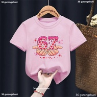 Valentine's Day Six Seven 6 7 Meme shirt funny 6 7 Hands Print T-shirt girls Fashion Girls Clothes V