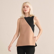 PIMNATTA Cell Top เสื้อแขนกุดทูโทน จับคู่สีสไตล์เรียบหรู ใส่คู่กางเกงแบบ Complete Look สุดๆ ใช้ผ้า B