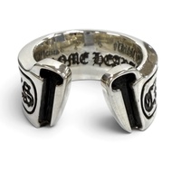 成色極佳 ★ CHROME HEARTS 大捲軸標籤 925 銀戒指，L 碼（相當於日本尺寸 22），重量：19.8 克，男士款