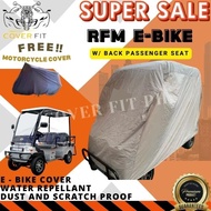 RFM E BIKE WITH BACK PASSENGER SEAT COVER HIGH QUALITY WATER REPELLANT AND DUST PROOF BUILT IN BAG