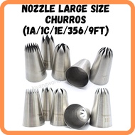 5pcs Large Size Nozzle Churros Nozzles A1 1E 1C 356 9FT Flowers Mouth Decorating Mouth Combination C