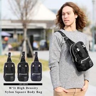 日本 W*lt 黑色尼龍布 金屬雙扣 單咩袋