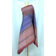 Silk Sarong 6-Shuttle Natural Color Bottom Pattern Purple Choose Size Code 4L1-ST-051346