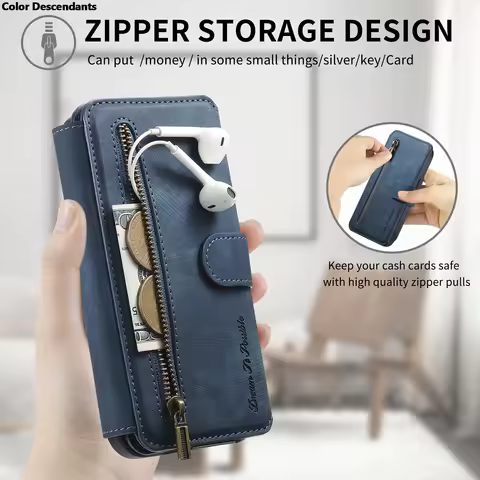 Luxury Case For Vivo Y19S Zipper Leather Wallet Ring Cover For Vivo Y36 Y27S Y35 Y33S Y21S Y 27 21 2