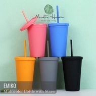 TERMOS |Monste| Emiko Thermos Coffee Straws Starbucks Minimalist Bottle Aesthetic Drinking Water Straws Bottle Straw Pastel Color Drink Tumbler Aesthetic Tea Coffee Straws Water Bottles Colorful Drinking Water Cups