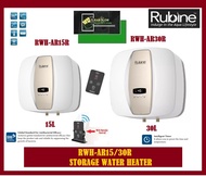RUBINE RWH-AR15R 15L &amp; RWH-AR30R 30L ARCH REMOTE STORAGE WATER HEATER |  COMPLETE WITH REMOTE CONTROL | Colour - White with Rose Gold Panel | FREE EXPRESS DELIVERY