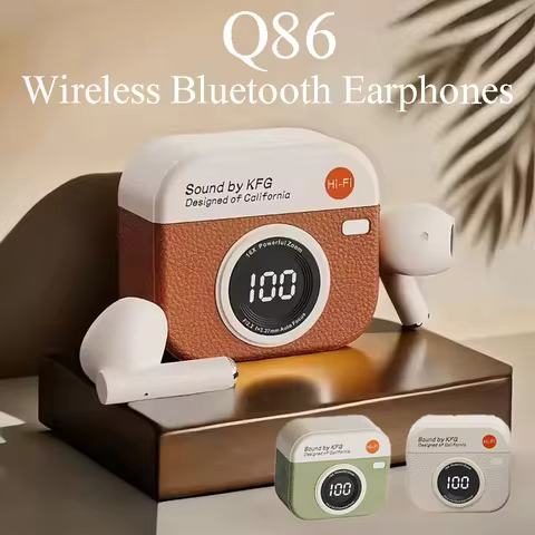 Q86 Tws Wireless Earphones Noise Reduction Sports Music with Microphone Hi-Fi Bass Hd Voice Bluetoot