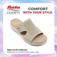 Online Exclusive Bata บาจา Comfit รองเท้าเพื่อสุขภาพ แบบสวม พร้อมเทคโนโลยีคุชชั่น รองรับน้ำหนักเท้าได้ดี สำหรับผู้หญิง สีเบจ 6015021