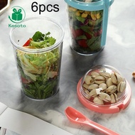 Kesoto 6Pcs Salad Yogurt Cup Leakproof Snack Container Portable Cereal Container with Lid Overnight 