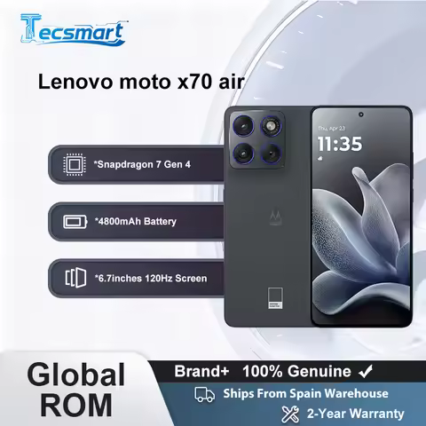 Smartphone-Global ROM Lenovo moto x70 air Snapdragon 7 Gen 4 6.7inches 120Hz Display 50MP Main Camer