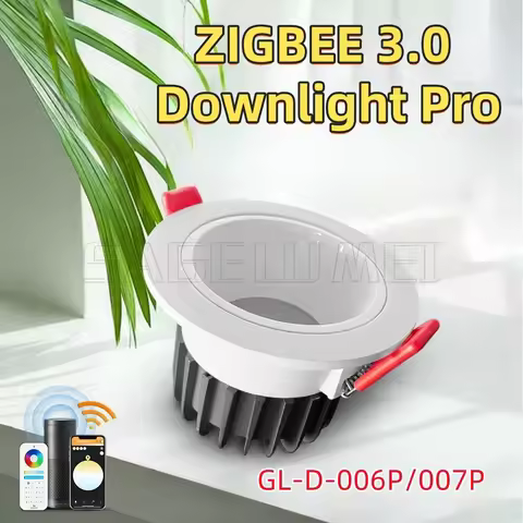 GL-D-006P/007P Gledopto LED Downlight Pro 6W/12W Zigbee 3.0 Smart RGBCCT Waterproof Work With Tuya A