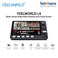 FEELWORLD L4 Multi-camera Video Mixer Switcher 10.1"Touch Screen USB3.0 Fast Streaming