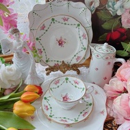 1910年英國Shelley 手繪玫瑰 骨瓷杯 古董杯 花茶杯