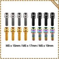 [WhstrongMY] 4Pcs M6 Titanium Handlebar Screws, Lightweight Titanium Alloy Stem