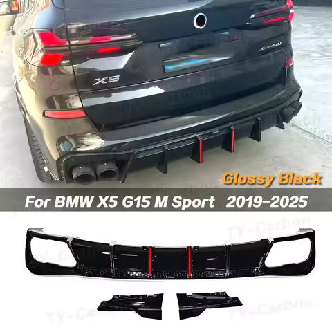 For BMW X5 G05 LCI M Sport 2019-2025 30d 40i M50i Rear Bumper Diffuser Side Splitter With Light Diff