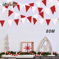 80M Fiesta Flag Red White Triangle Flags Birthday Party Outdoor Grand Opening Banderitas Decorations