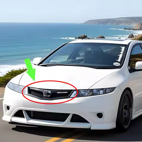 Auto Grille For 2007-2011 Honda Civic FN2 Type R 3 Door EU Spec Front Mesh Grille Car Styling Auto P