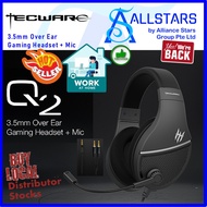 (ALLSTARS : We are Back / WFH / Gaming Promo) Tecware Q2 3.5mm Over Ear Gaming Headset + Mic (TWAC-Q2BK)(Warranty 1year)