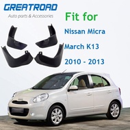 Front Rear Car Mud Flaps For Nissan Micra / March K13 2010 2011 2012 2013 Mudflaps Splash Guards Mud Flap Mudguards Fender