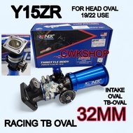 Y15ZR RACING THROTTLE BODY OVAL 32MM WITH TRUMPET NLK y15zr tb