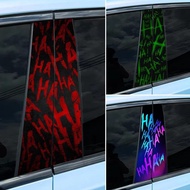 2pcs HaHaHa Joker Car Stickers Car B Pillar Decal DIY Car Door Post Decorative Stickers Fun And Funn