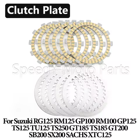 Motorcycle Clutch Plate Friction Disc Kit For Suzuki RG125 RM125 GP 100 200 RM100 GP TS TU 125 TS250