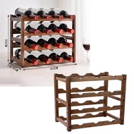 BolehDeals Rustic Stackable Bottle Wine Rack Freestanding Wine Organizer Holder Stand Countertop Liquor Storage Shelf , 4-Layer