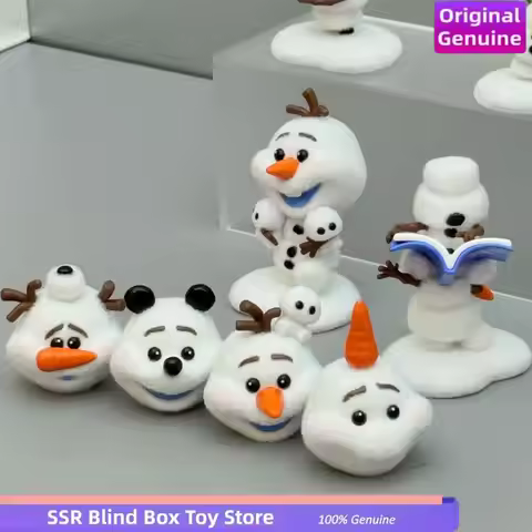 Toptoy Genuine Disney Frozen Naughty Olaf Series Blind Box Cute Flocked Desktop Ornament Mystery Box