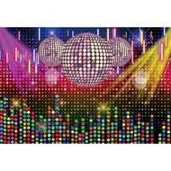 Discos Ball Backdrops for Photography Shining Colorful Lights Spots Neon Party Photo Background Back