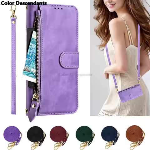Honor X7D 5G 4G 2025 Flip Case For Huawei Honor X7D X9D Crossbody Zipper Leather Wallet Cover Honor