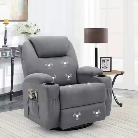 Rocking Chair Recliner Chair with Massage, Rocking Chair Nursery | Ergonomic Swivel Rocker Recliner 