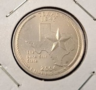 少見硬幣--美國2004年25美分-50州紀念幣-德州 (United States 50 State Quarters-2004 Texas)