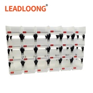 LEADLOONG V1 Transparent Stackable Bin 6/24pcs 3.5x10.5x7.6cm/5x4x3in Plastic Storage Box for small 